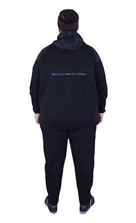 Starbattal Büyük Beden Double Face Sıvamalı Eşofman Takım M.G TK25608 SIYAH