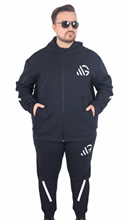 Starbattal Büyük Beden Double Face Eşofman Takım M.G TK25611 LACIVERT