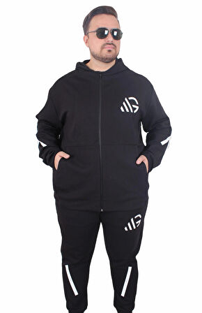 Starbattal Büyük Beden Double Face Eşofman Takım M.G TK25611 SIYAH