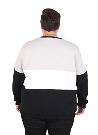 Starbattal Büyük Beden Bisiklet Yaka 3ip Sweat Chao Ku 25721 GRI