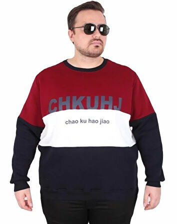 Starbattal Büyük Beden Bisiklet Yaka 3ip Sweat Chao Ku 25721 MURDUM