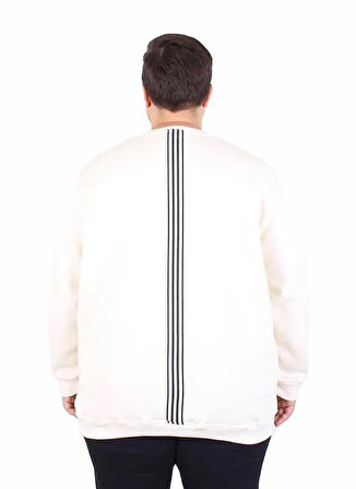 Starbattal Büyük Beden Bisiklet Yaka 3ip Sweat Possible 25719 BEJ