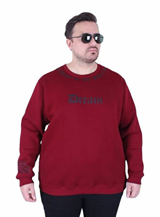 Starbattal Büyük Beden Bisiklet Yaka 3ip Sweat Dream 25715 MURDUM