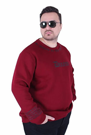 Starbattal Büyük Beden Bisiklet Yaka 3ip Sweat Dream 25715 MURDUM