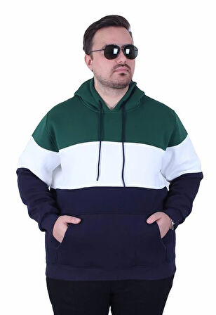 Starbattal Büyük Beden Kapüşonlu 3ip Sweat MG 25725 NEFTI