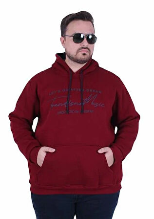 Starbattal Büyük Beden 3ip Kapüşonlu Sweat Let's Go 25720 MURDUM