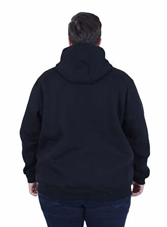 Starbattal Büyük Beden 3ip Kapüşonlu Sweat Let's Go 25720 SIYAH