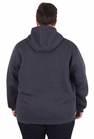 Starbattal Büyük Beden Unisex Kapüşonlu 3ip Sweat 11701 FUME