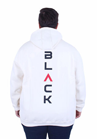 Starbattal Büyük Beden Kapüşonlu Fermuarlı 3ip Sweat Black 25716 BEJ