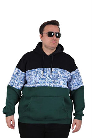 Starbattal Büyük Beden Kapüşonlu 3ip Sweat Transforming 25713 LACIVERT