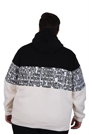 Starbattal Büyük Beden Kapüşonlu 3ip Sweat Transforming 25713 SIYAH