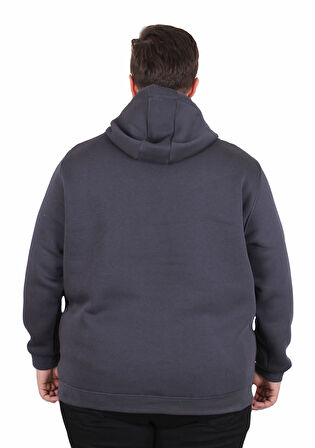 Starbattal Büyük Beden Erkek Basic Sweat Kapüşonlu 11700 FUME