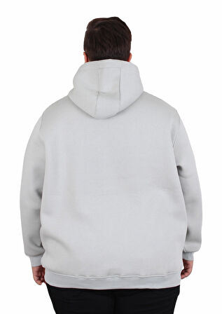 Starbattal Büyük Beden Erkek Basic Sweat Kapüşonlu 11700 GRI