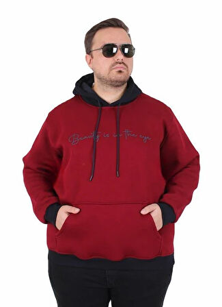 Starbattal Büyük Beden Kapüşonlu 3ip Sweat Beauty 25714 MURDUM