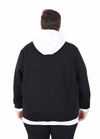 Starbattal Büyük Beden Kapüşonlu 3ip Sweat Beauty 25714 SIYAH