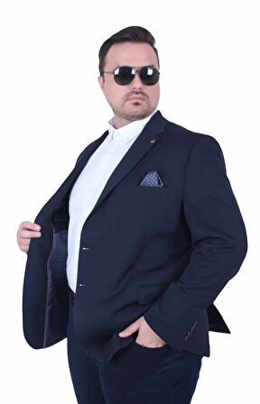 Starbattal Erkek Büyük Beden 4 Drop Blazer Zaha Ceket 500603 LACIVERT