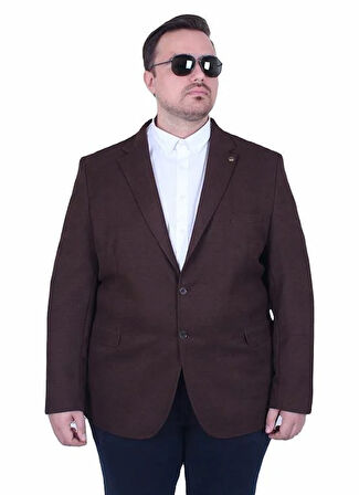 Starbattal Erkek Büyük Beden 4 Drop Blazer Şönili Ceket 500602 KAHVERENGİ
