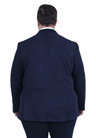 Starbattal Erkek Büyük Beden 4 Drop Blazer Şönili Ceket 500602 LACIVERT