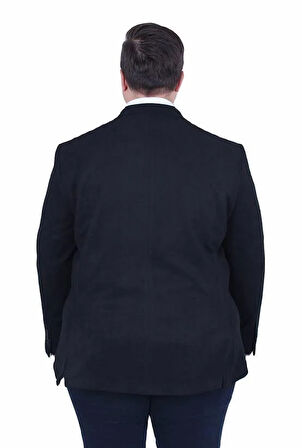 Starbattal Erkek Büyük Beden 4 Drop Blazer Şönili Ceket 500602 SIYAH