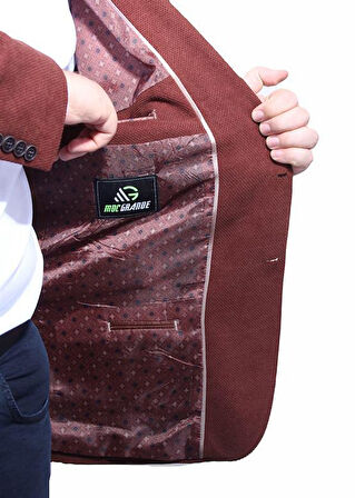 Starbattal Erkek Büyük Beden 4 Drop Blazer Şönili Ceket 500602 TABA