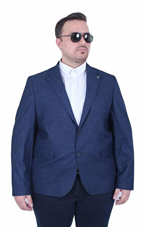 Starbattal Erkek Büyük Beden 6 Drop Blazer Gio Ceket 500604 LACIVERT