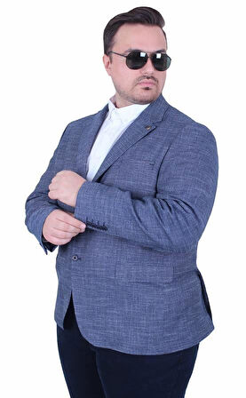 Starbattal Erkek Büyük Beden 6 Drop Blazer Tuna Ceket 500601 LACIVERT