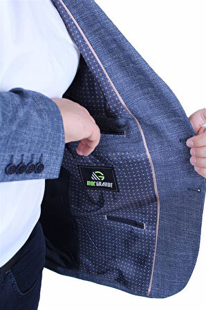Starbattal Erkek Büyük Beden 6 Drop Blazer Tuna Ceket 500601 LACIVERT