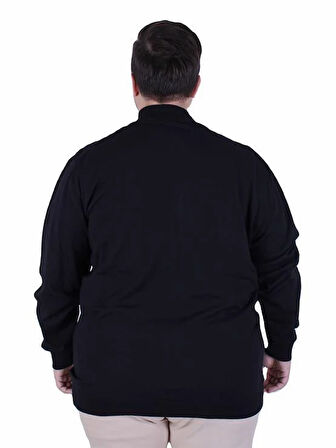 Starbattal Erkek Büyük Beden Fermuarlı Hırka 23754 SIYAH