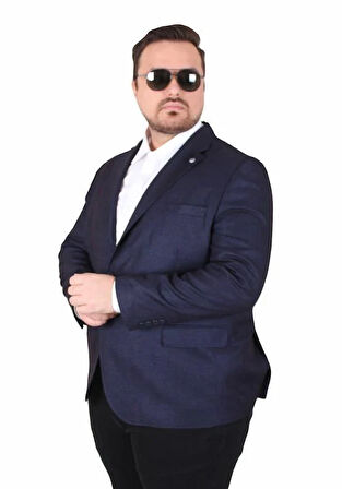 Starbattal Erkek Büyük Beden 4 Drop Blazer Oskar Ceket 500607 LACIVERT
