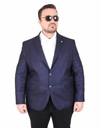 Starbattal Erkek Büyük Beden 4 Drop Blazer Oskar Ceket 500607 LACIVERT