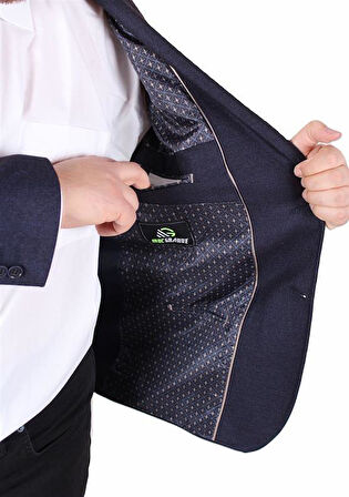 Starbattal Erkek Büyük Beden 4 Drop Blazer Oskar Ceket 500607 LACIVERT