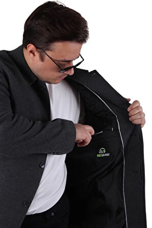 Starbattal Erkek Büyük Beden Kaşmir Kaban 103008 FUME