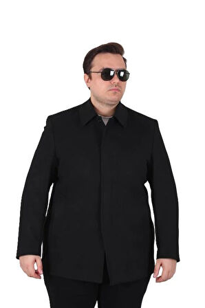 Starbattal Erkek Büyük Beden Kaşmir Kaban 103008 SIYAH