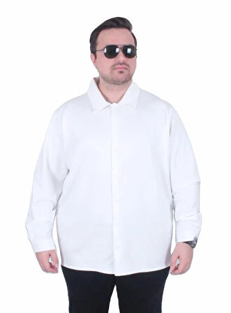 Starbattal Erkek Büyük Beden Uzun Kollu Gömlek 25727 EKRU