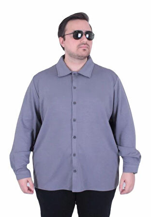 Starbattal Erkek Büyük Beden Uzun Kollu Gömlek 25727 FUME