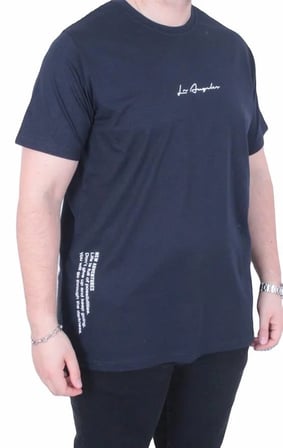 Starbattal Büyük Beden Erkek Sıfır Yaka Tişört New Adventures 26129 LACIVERT