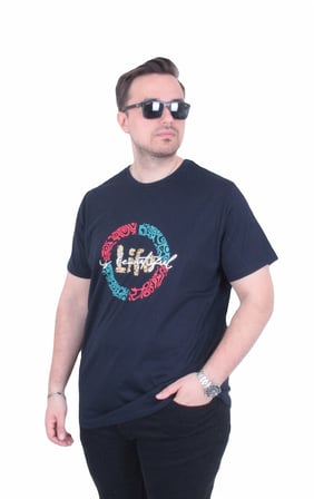 Starbattal Erkek Büyük Beden Sıfır Yaka Tişört Beautiful 26152 LACIVERT