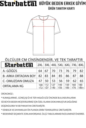 Starbattal Erkek Büyük Beden Sıfır Yaka Tişört Beautiful 26152 LACIVERT