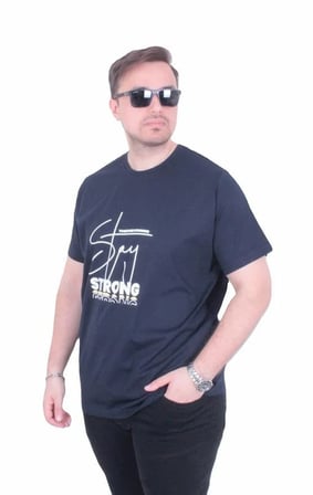 Starbattal Erkek Büyük Beden Sıfır Yaka Tişört Strong 26131 LACIVERT