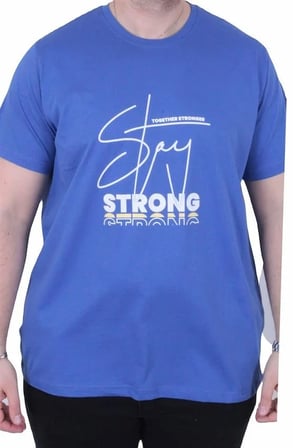 Starbattal Erkek Büyük Beden Sıfır Yaka Tişört Strong 26131 SAKS