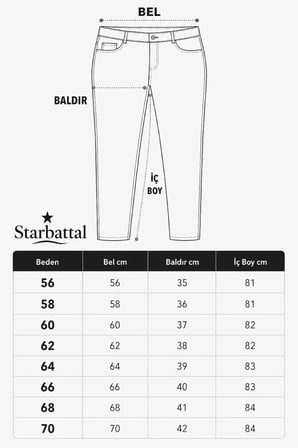 Starbattal Büyük Beden Kot Pantolon Power Lycra Madrid 11900 KAHVERENGİ
