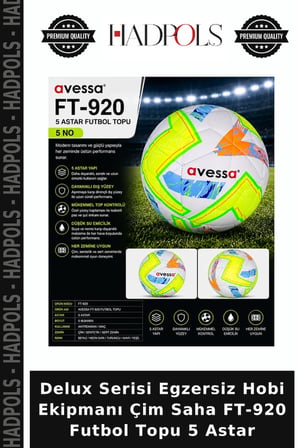 Delux Serisi Egzersiz Hobi Ekipmanı Çim Saha FT-920 Futbol Topu 5 Astar