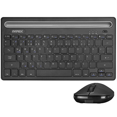 Everest KM-BT803 Bluetooth&kablosuz siyah Q klavye mouse set