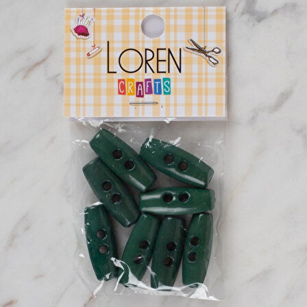 Loren Crafts yeşil 8 li çoban düğmesi - 64