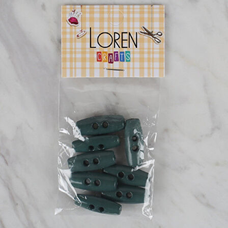 Loren Crafts yeşil 8 li çoban düğmesi - 65