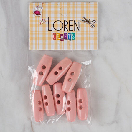 Loren Crafts pembe 8 li çoban düğmesi - 72