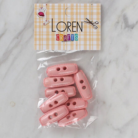 Loren Crafts pembe 8 li çoban düğmesi - 81