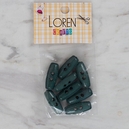 Loren Crafts yeşil 8 li çoban düğmesi - 91