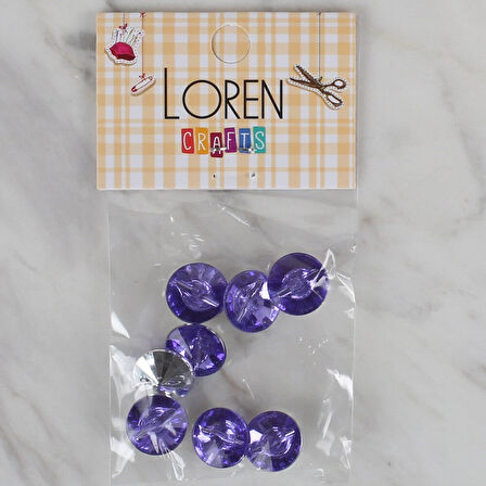 Loren Crafts mor 8 li düğme - 199