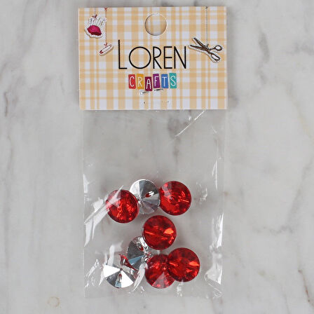 Loren Crafts kırmızı 8 li düğme - 204